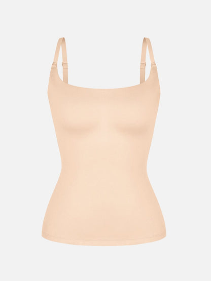 Scoop Neck Tank Top with Light Shaping and Anti-Sheer Bust Lining