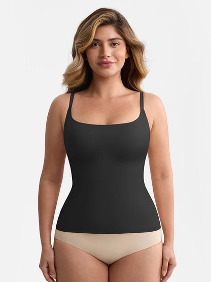 Scoop Neck Tank Top with Light Shaping and Anti-Sheer Bust Lining
