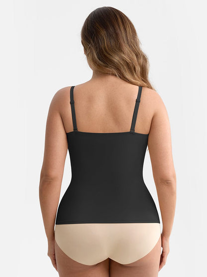 Scoop Neck Tank Top with Light Shaping and Anti-Sheer Bust Lining
