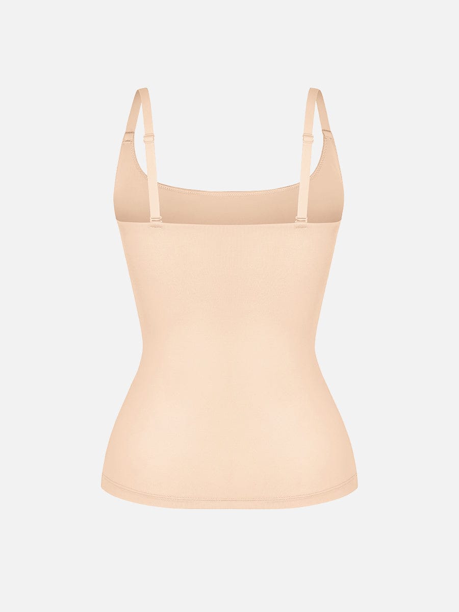 Scoop Neck Tank Top with Light Shaping and Anti-Sheer Bust Lining