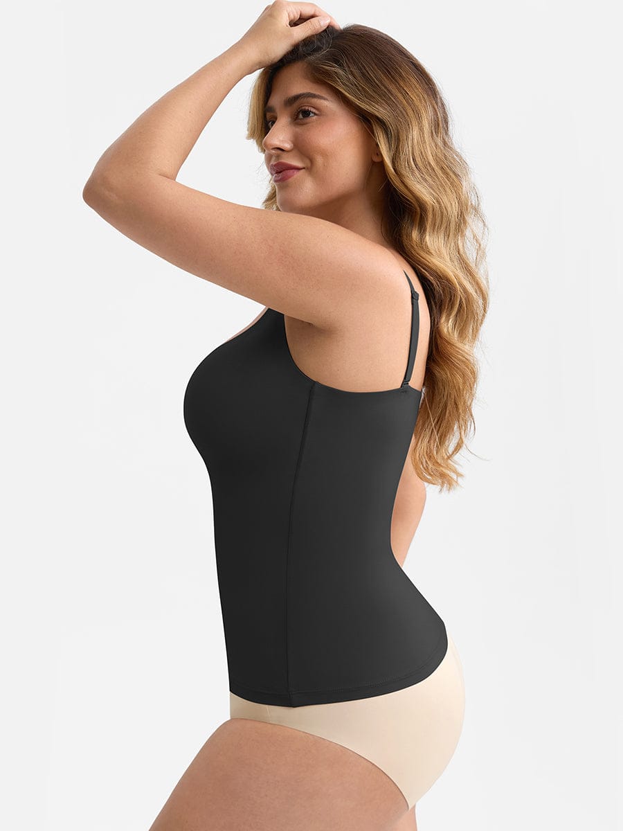 Scoop Neck Tank Top with Light Shaping and Anti-Sheer Bust Lining