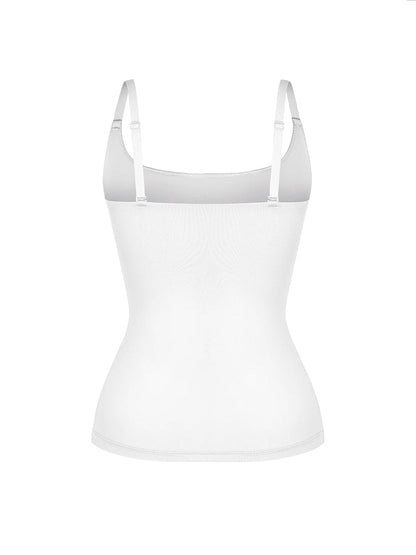 Scoop Neck Tank Top with Light Shaping and Anti-Sheer Bust Lining