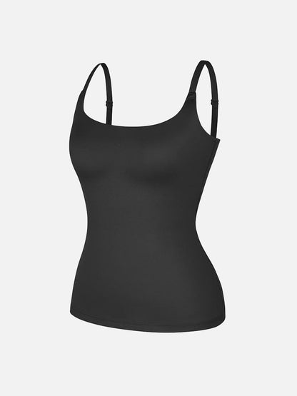 Scoop Neck Tank Top with Light Shaping and Anti-Sheer Bust Lining