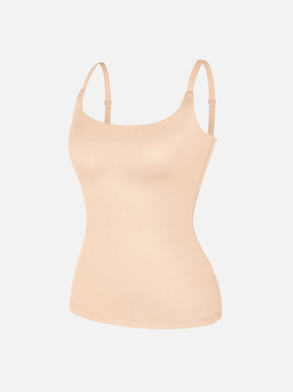 Scoop Neck Tank Top with Light Shaping and Anti-Sheer Bust Lining