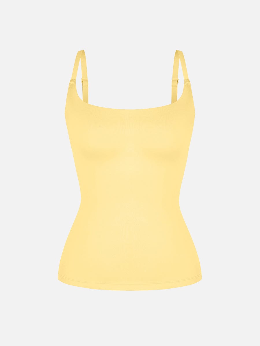 Scoop Neck Tank Top with Light Shaping and Anti-Sheer Bust Lining