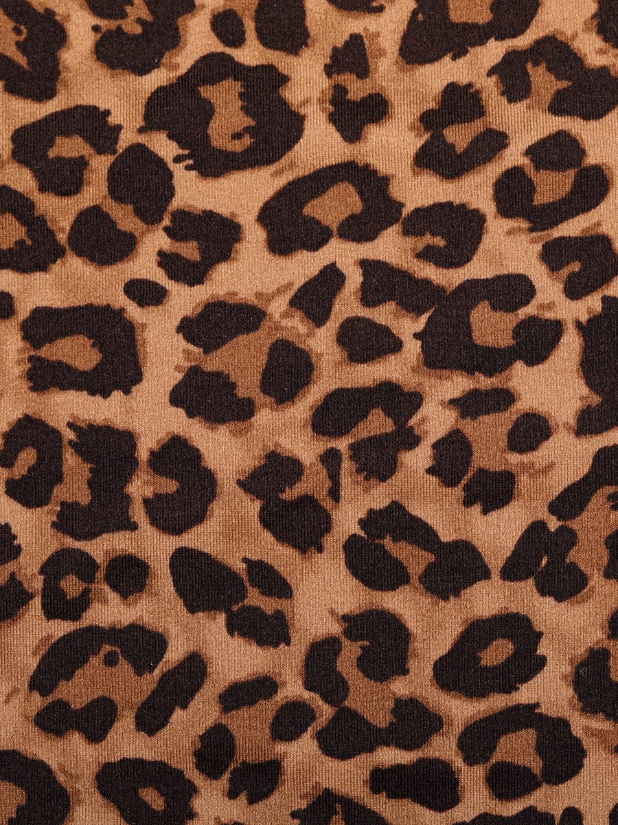 Leopard Print Lace V-Neck Shapewear Bodysuit Tummy Control Thong Shaping Bodysuit for Women with T-Back Design