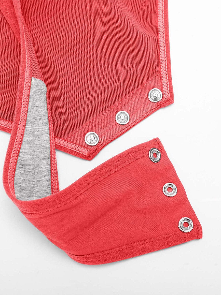 V-neck Overlapping Pleated Shapewear Bodysuit with Tummy Control