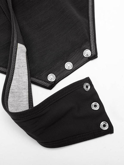 V-neck Overlapping Pleated Shapewear Bodysuit with Tummy Control