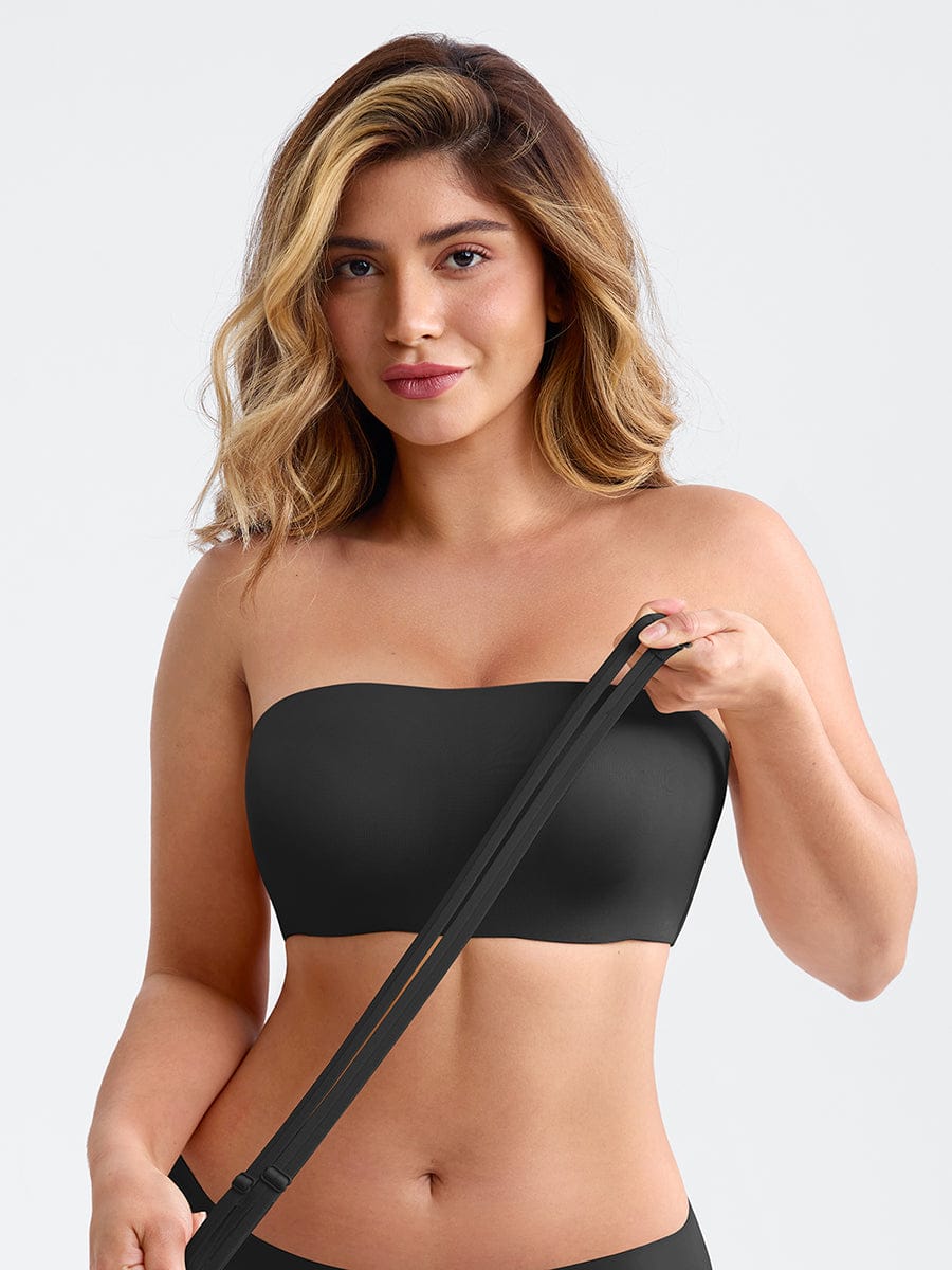 Wireless Strapless Anti-Slip Comfort Bandeau Bra for Women with Molded Cups, Convertible Straps & Ultra-Soft Fabric