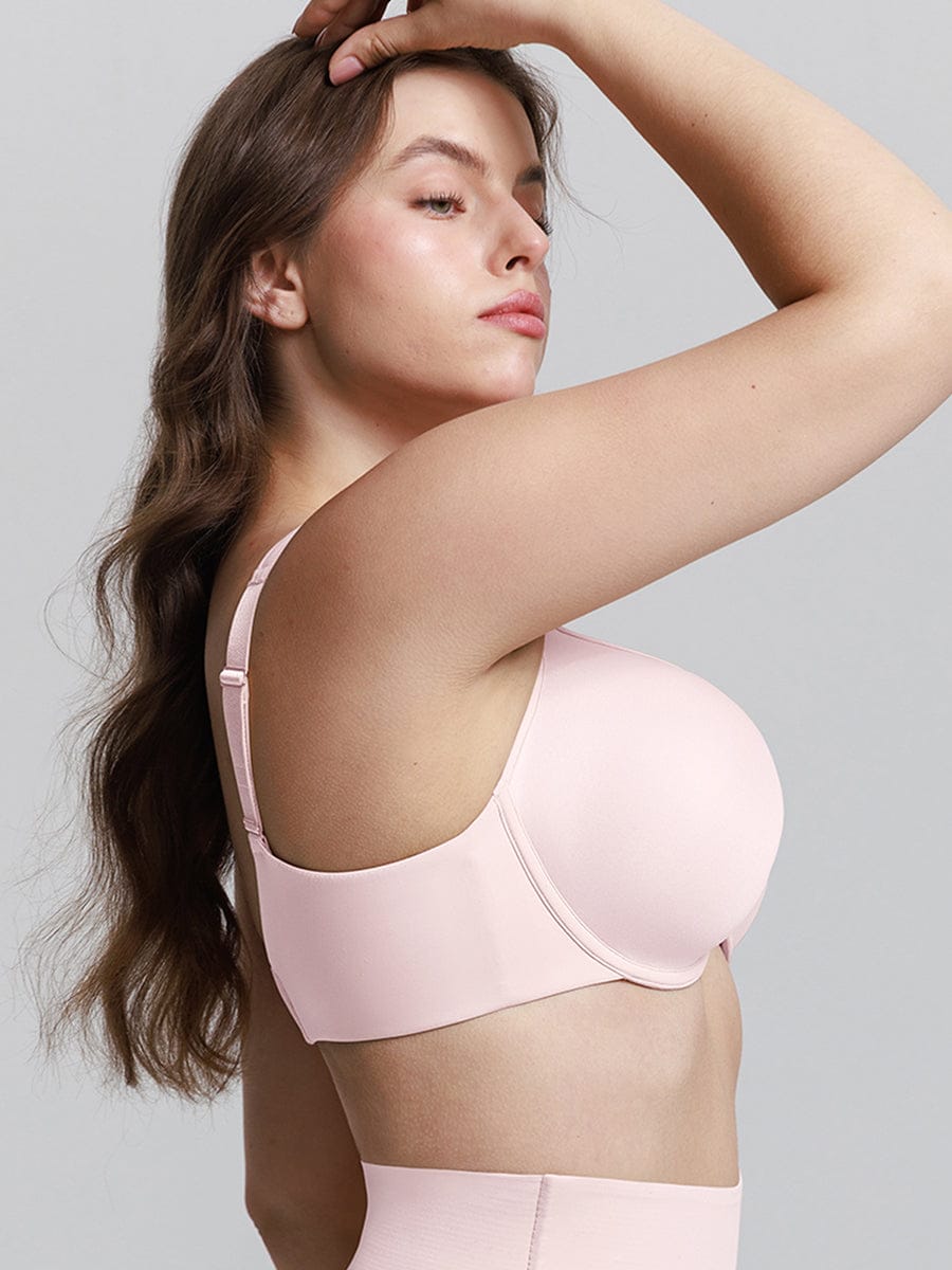 Full Coverage Underwire Bra with Memory Foam Cups and Side Support