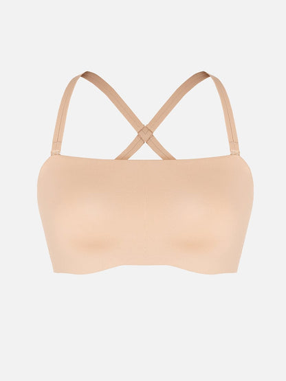 Wireless Strapless Anti-Slip Comfort Bandeau Bra for Women with Molded Cups, Convertible Straps & Ultra-Soft Fabric