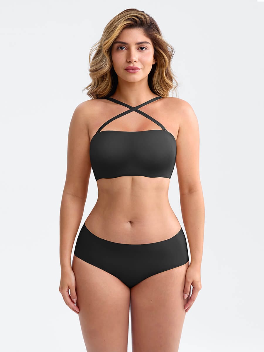 Wireless Strapless Anti-Slip Comfort Bandeau Bra for Women with Molded Cups, Convertible Straps & Ultra-Soft Fabric
