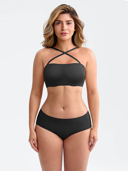 Wireless Strapless Anti-Slip Comfort Bandeau Bra for Women with Molded Cups, Convertible Straps & Ultra-Soft Fabric