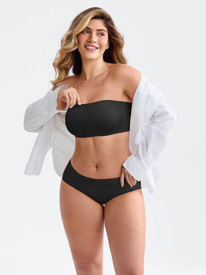 Wireless Strapless Anti-Slip Comfort Bandeau Bra for Women with Molded Cups, Convertible Straps & Ultra-Soft Fabric