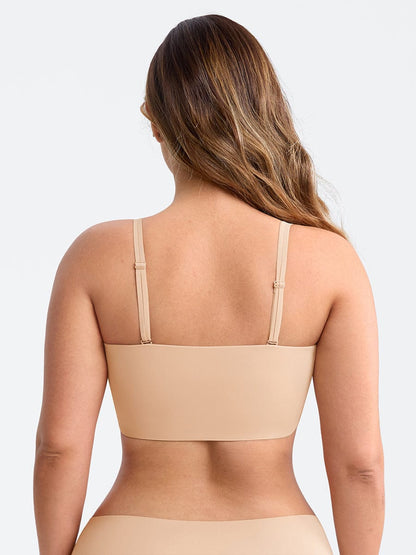 Wireless Strapless Anti-Slip Comfort Bandeau Bra for Women with Molded Cups, Convertible Straps & Ultra-Soft Fabric