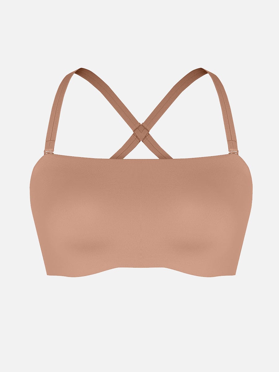 Wireless Strapless Anti-Slip Comfort Bandeau Bra for Women with Molded Cups, Convertible Straps & Ultra-Soft Fabric