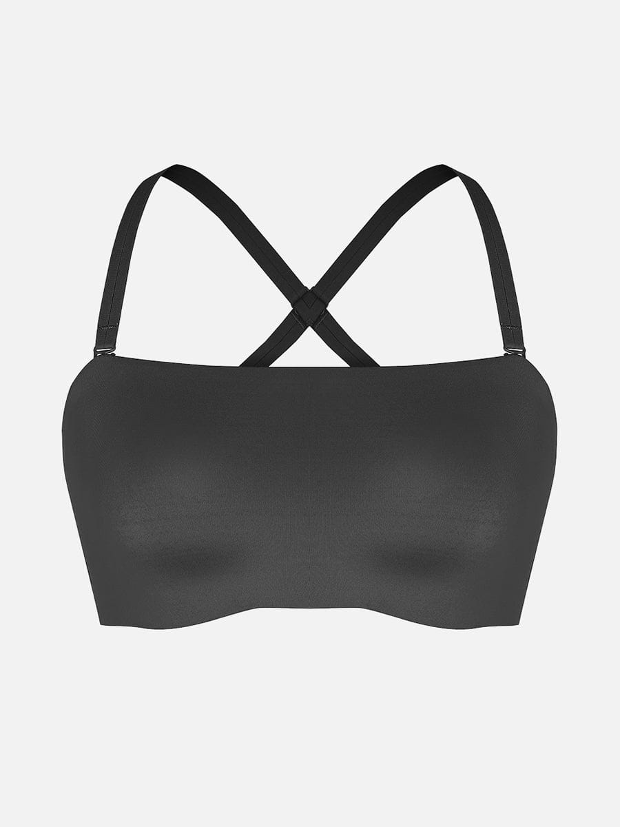 Wireless Strapless Anti-Slip Comfort Bandeau Bra for Women with Molded Cups, Convertible Straps & Ultra-Soft Fabric