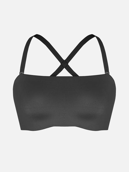 Wireless Strapless Anti-Slip Comfort Bandeau Bra for Women with Molded Cups, Convertible Straps & Ultra-Soft Fabric
