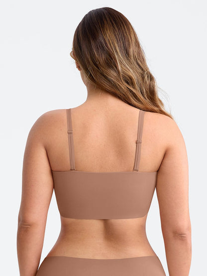Wireless Strapless Anti-Slip Comfort Bandeau Bra for Women with Molded Cups, Convertible Straps & Ultra-Soft Fabric