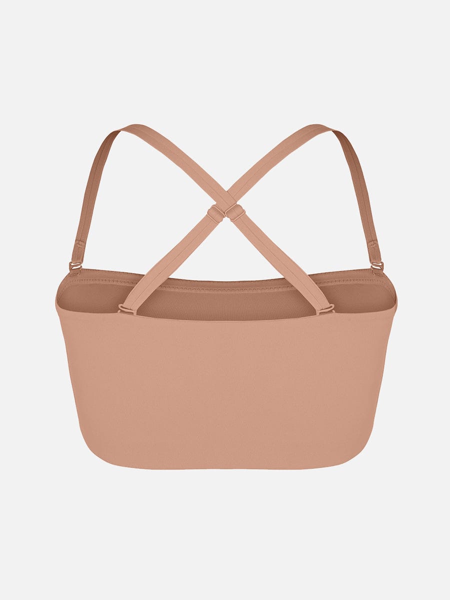 Wireless Strapless Anti-Slip Comfort Bandeau Bra for Women with Molded Cups, Convertible Straps & Ultra-Soft Fabric