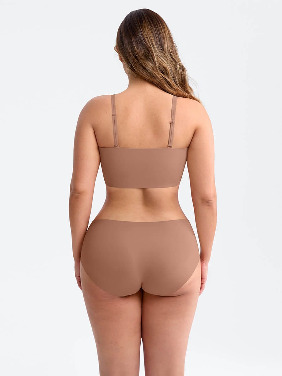 Wireless Strapless Anti-Slip Comfort Bandeau Bra for Women with Molded Cups, Convertible Straps & Ultra-Soft Fabric