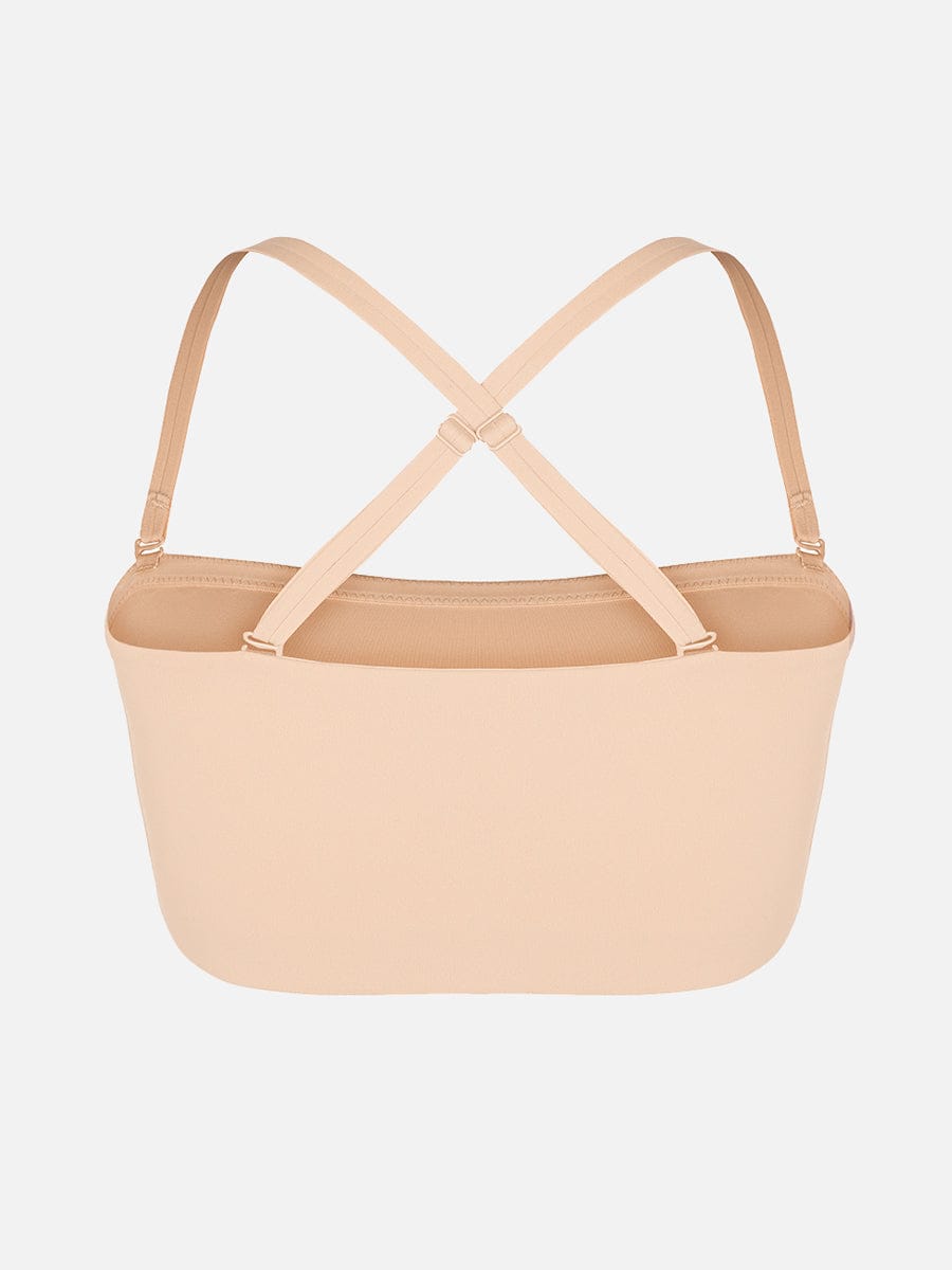 Wireless Strapless Anti-Slip Comfort Bandeau Bra for Women with Molded Cups, Convertible Straps & Ultra-Soft Fabric