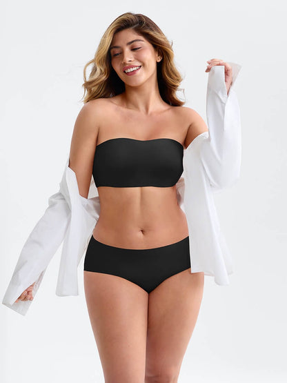 Wireless Strapless Anti-Slip Comfort Bandeau Bra for Women with Molded Cups, Convertible Straps & Ultra-Soft Fabric