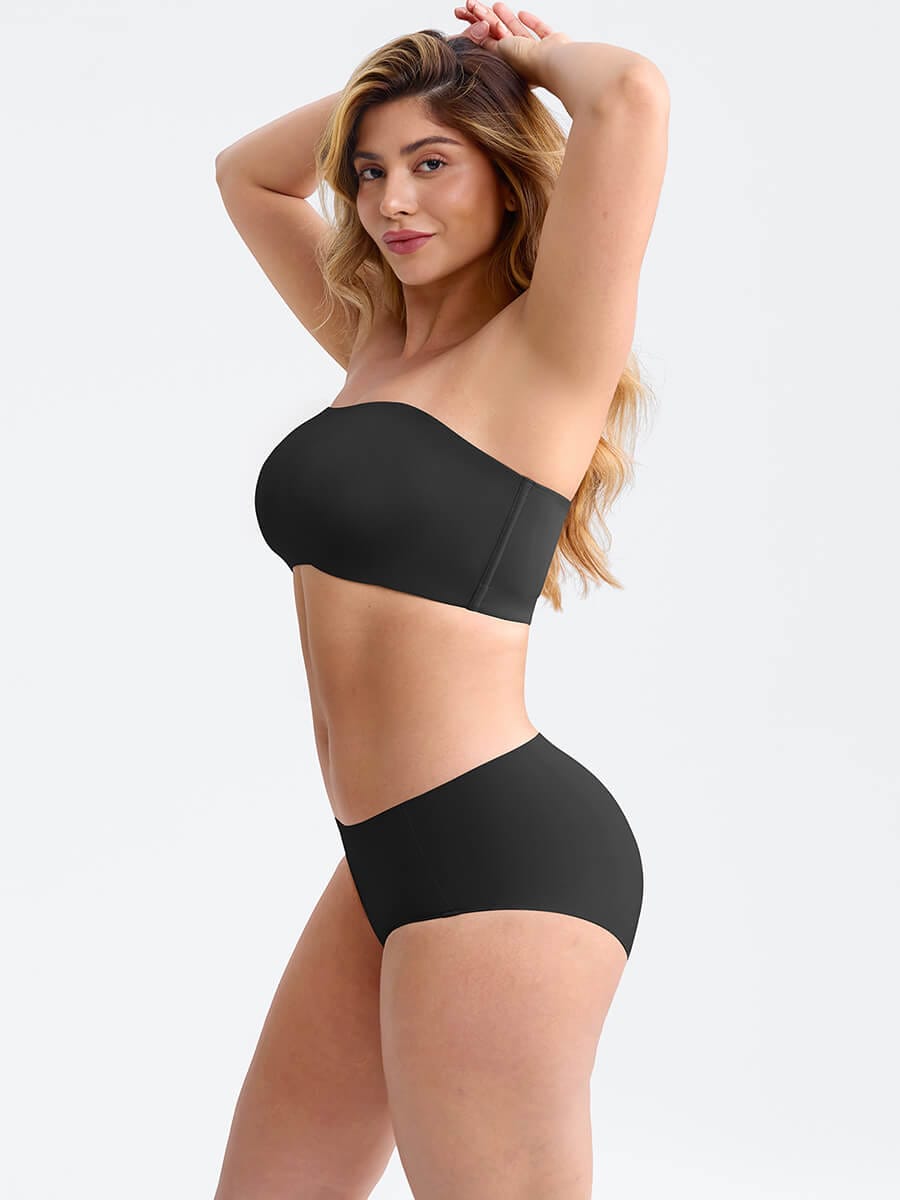 Wireless Strapless Anti-Slip Comfort Bandeau Bra for Women with Molded Cups, Convertible Straps & Ultra-Soft Fabric