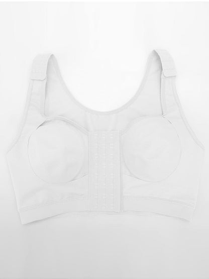 Women's Recovery Comfort Front Closure Wireless Gentle Compression Support Bra with 3D Molded Cups & Wide Adjustable Straps