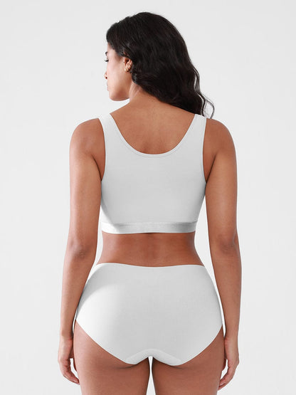Women's Recovery Comfort Front Closure Wireless Gentle Compression Support Bra with 3D Molded Cups & Wide Adjustable Straps