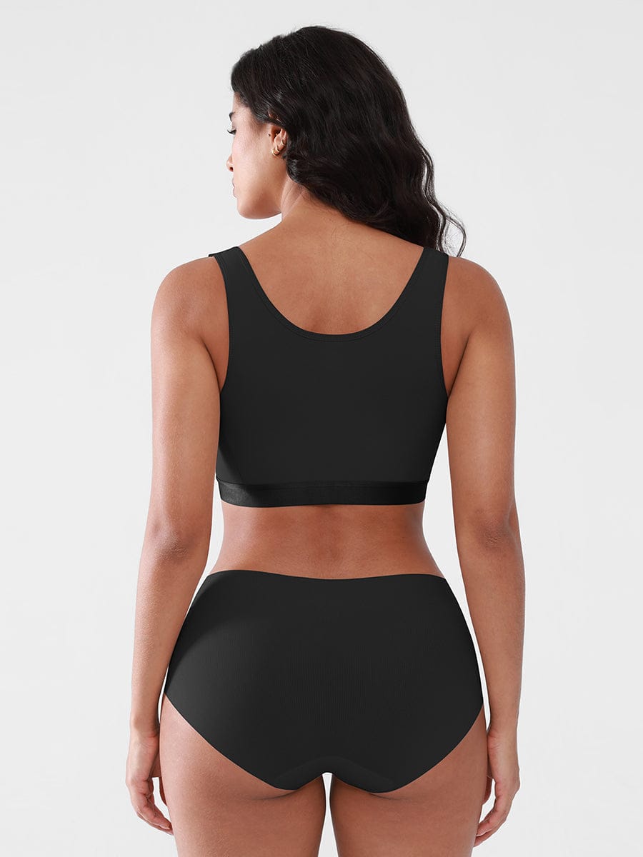Women's Recovery Comfort Front Closure Wireless Gentle Compression Support Bra with 3D Molded Cups & Wide Adjustable Straps