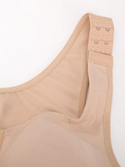 Women's Recovery Comfort Front Closure Wireless Gentle Compression Support Bra with 3D Molded Cups & Wide Adjustable Straps
