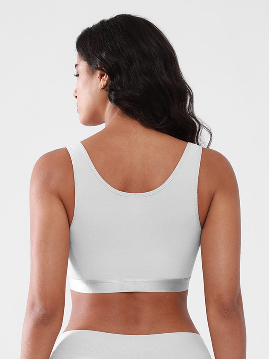 Women's Recovery Comfort Front Closure Wireless Gentle Compression Support Bra with 3D Molded Cups & Wide Adjustable Straps