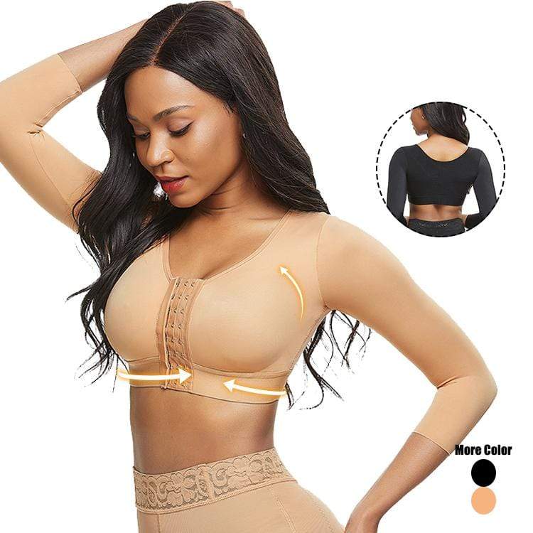 Arm Compression Shaper Sports Bra Shapewear with Front Hooks