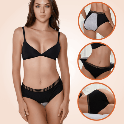 Black Cotton Mesh Line Postpartum Menstrual Panty