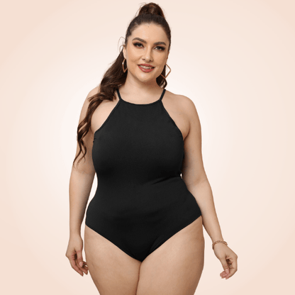 Plus Size Sleeveless Halter Shapewear Bodysuit