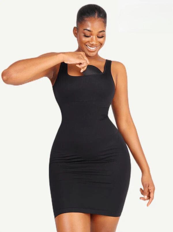 Snatched Square Neck Mini Dress Shapewear Bodycon With Removable Pads