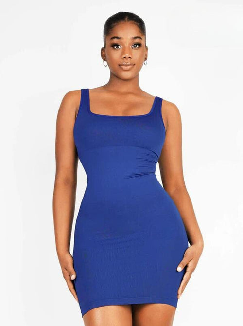 Snatched Square Neck Mini Dress Shapewear Bodycon With Removable Pads