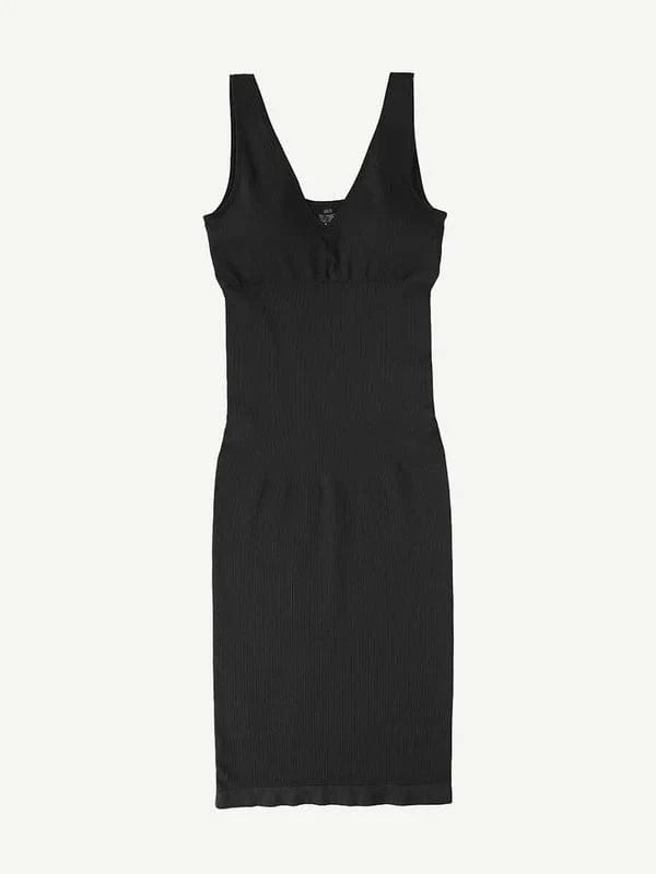 Deep V Neck Bodycon Shaping Midi Dress with Removable Pads