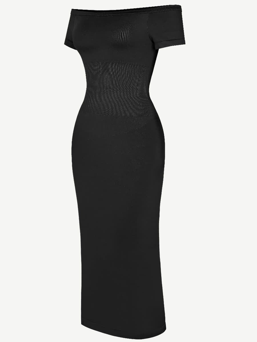 Seamless Off Shoulder Bodycon Shapewear Midi Dress