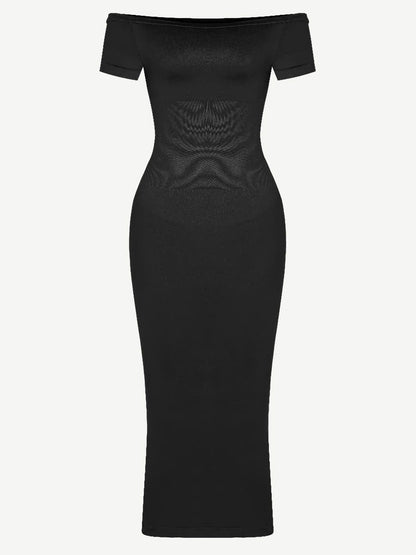 Seamless Off Shoulder Bodycon Shapewear Midi Dress