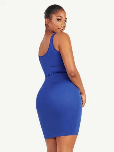 Snatched Square Neck Mini Dress Shapewear Bodycon With Removable Pads