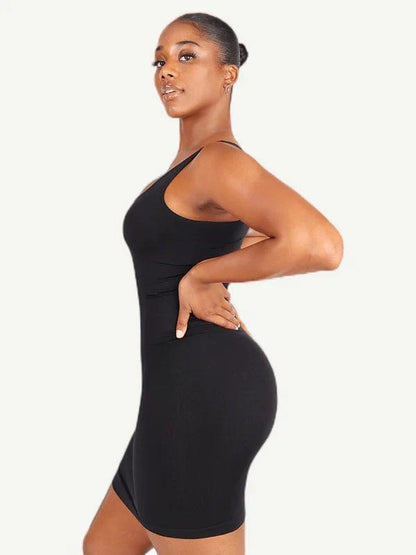 Snatched Square Neck Mini Dress Shapewear Bodycon With Removable Pads