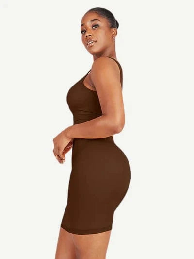 Snatched Square Neck Mini Dress Shapewear Bodycon With Removable Pads