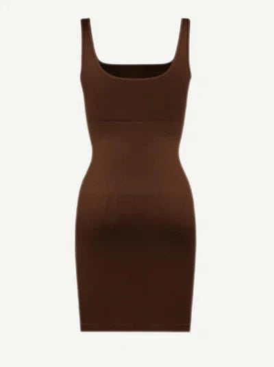 Snatched Square Neck Mini Dress Shapewear Bodycon With Removable Pads