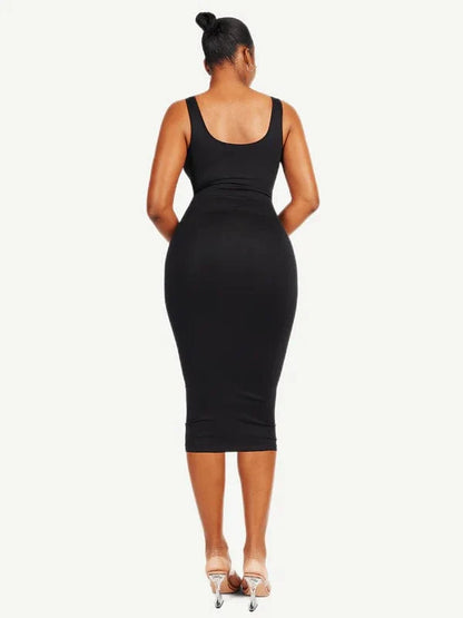 Tummy Control Bodycon Shapewear Midi Dress
