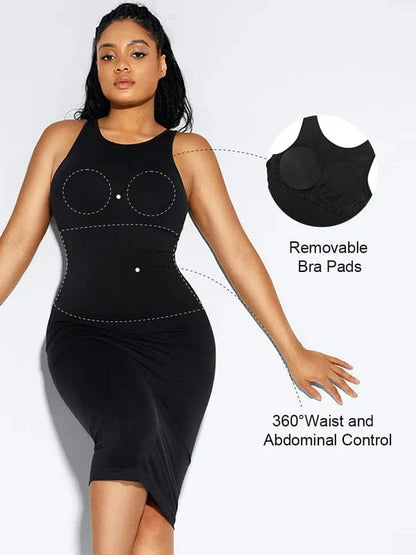 Tummy Control Bodycon Shapewear Midi Dress