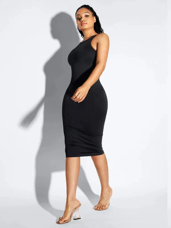 Tummy Control Bodycon Shapewear Midi Dress