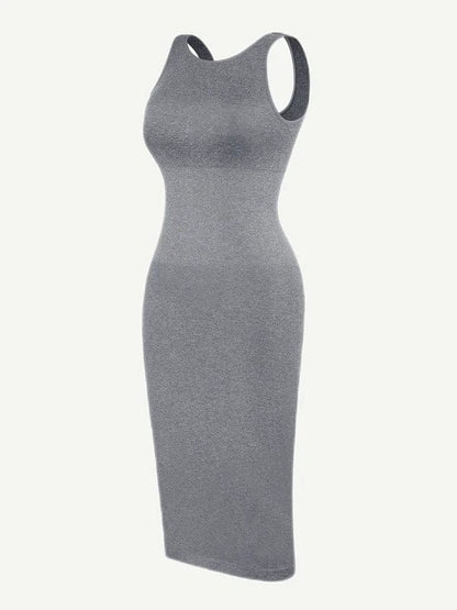 Tummy Control Bodycon Shapewear Midi Dress