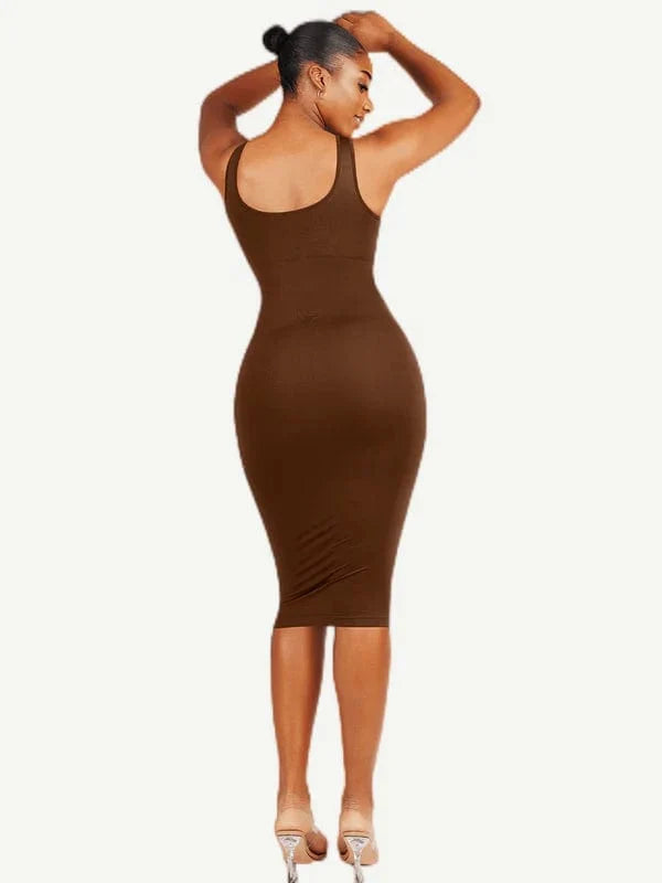 Tummy Control Bodycon Shapewear Midi Dress